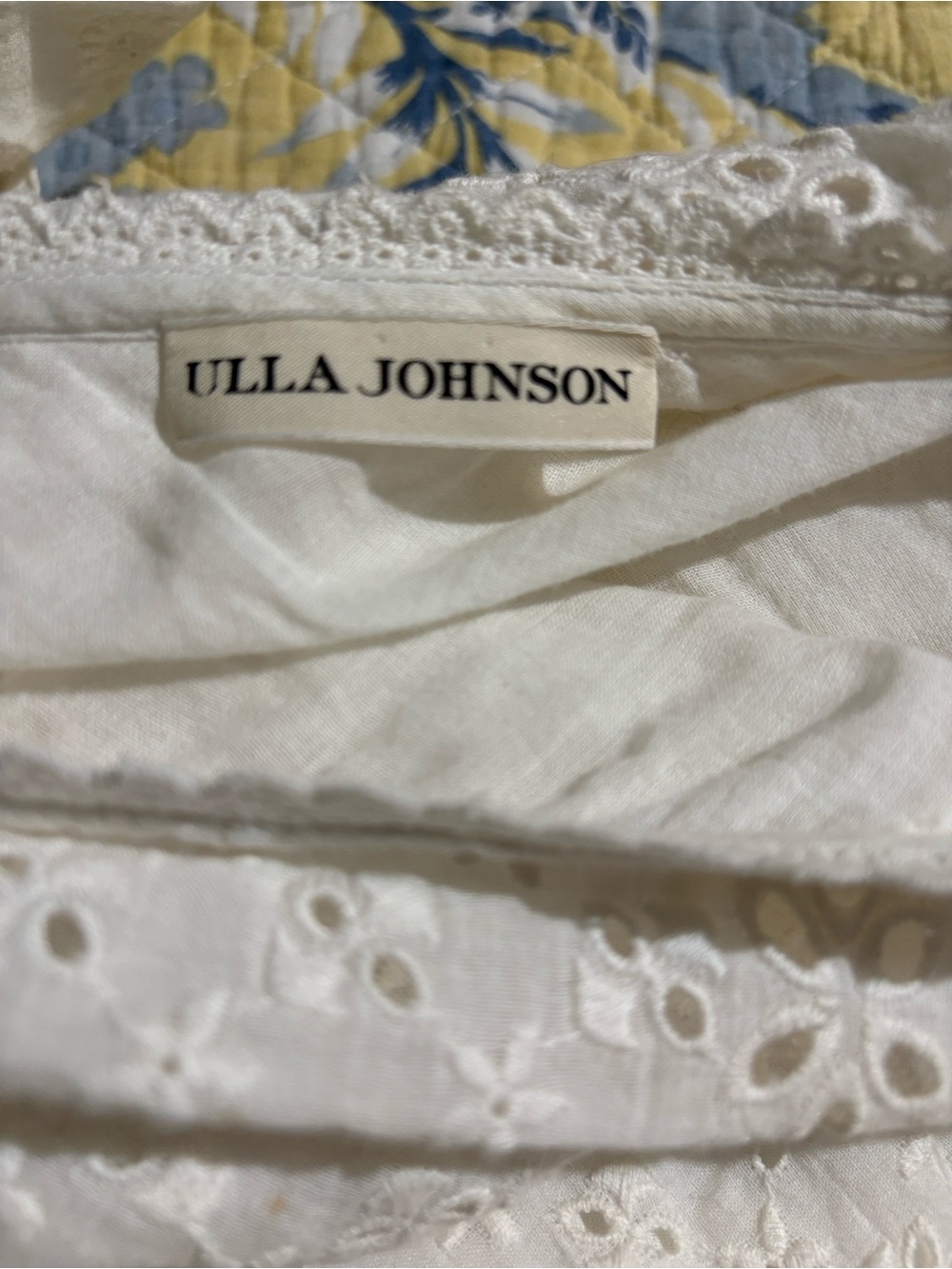 Ulla Johnson Cream One-Shoulder Eyelet Lace Midi Dress - Picture 9 of 10
